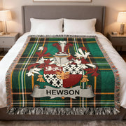Hewson Surname Irish Heritage Woven Blanket