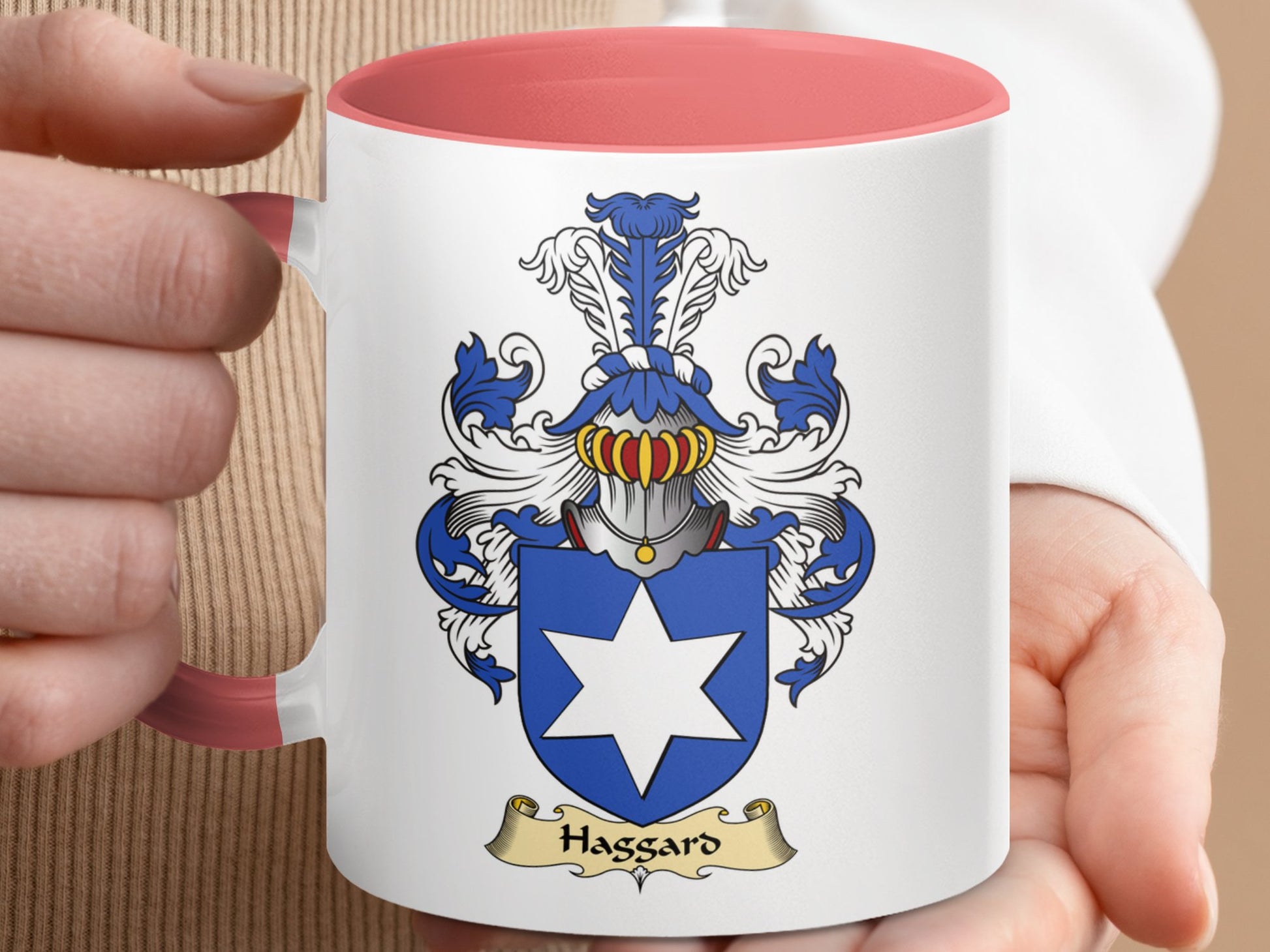 Clan Haggard Scottish Coat of Arms Accent Mug - Living Stone Gifts