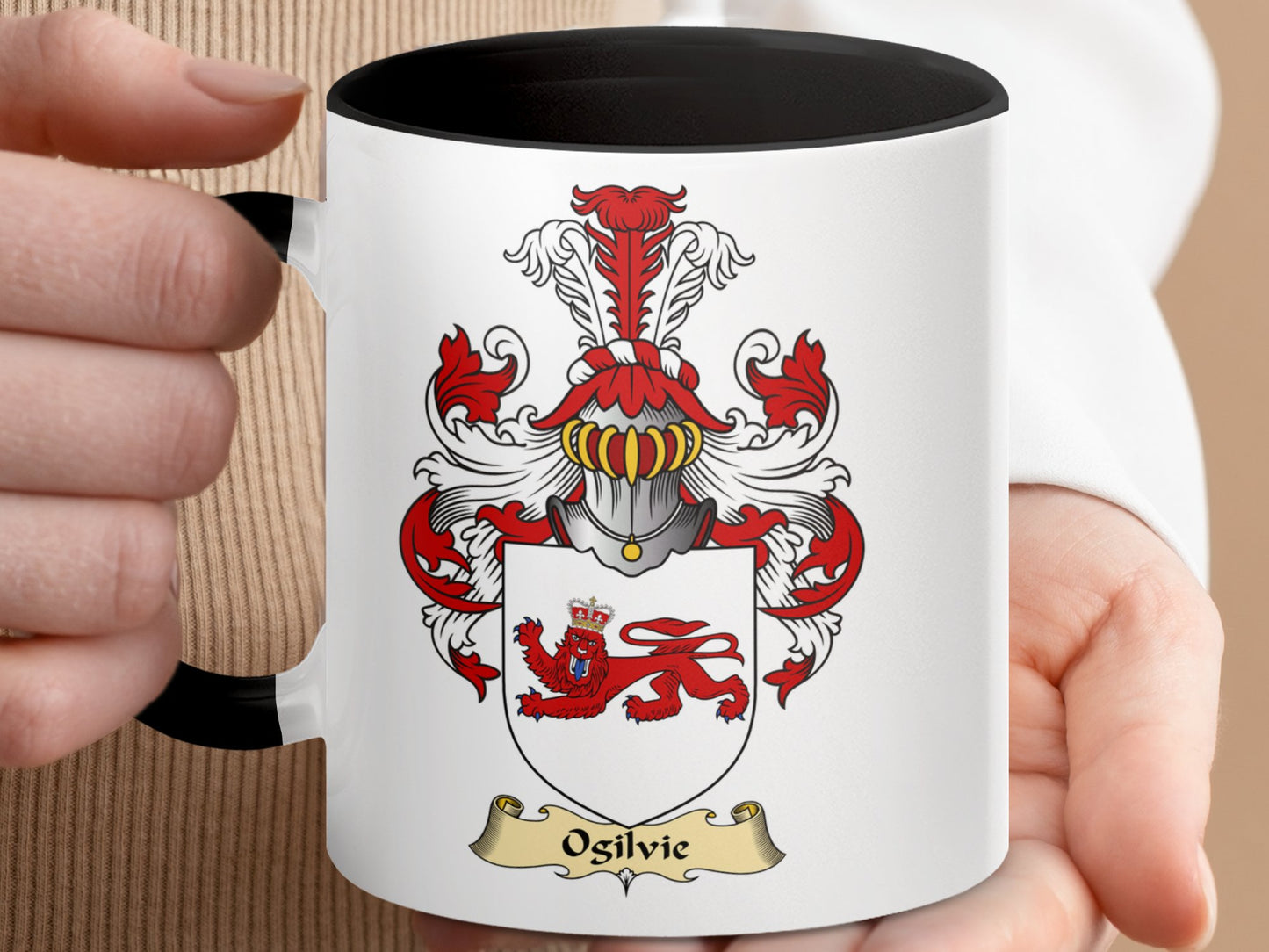 Ogilvie Scottish Clan Surname Coat of Arms Mug - Living Stone Gifts