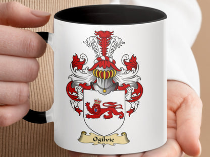 Ogilvie Scottish Clan Surname Coat of Arms Mug - Living Stone Gifts