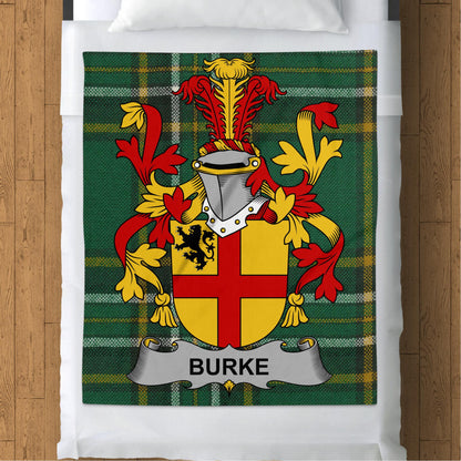 Burke Surname Irish Tartan Throw Blanket - Living Stone Gifts