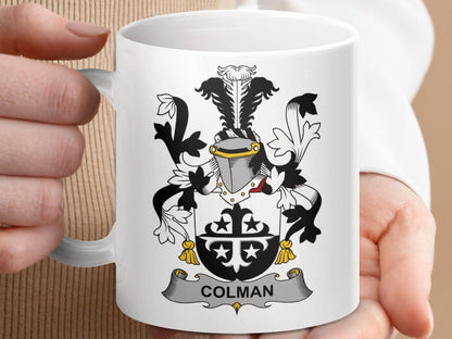 Colman Surname Irish Family Crest Coat Arms Heritage mug - Celtic Ancestry Gifts
