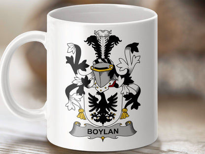 Boylan Family Crest Emblem Design Classic Mug - Celtic Ancestry Gifts