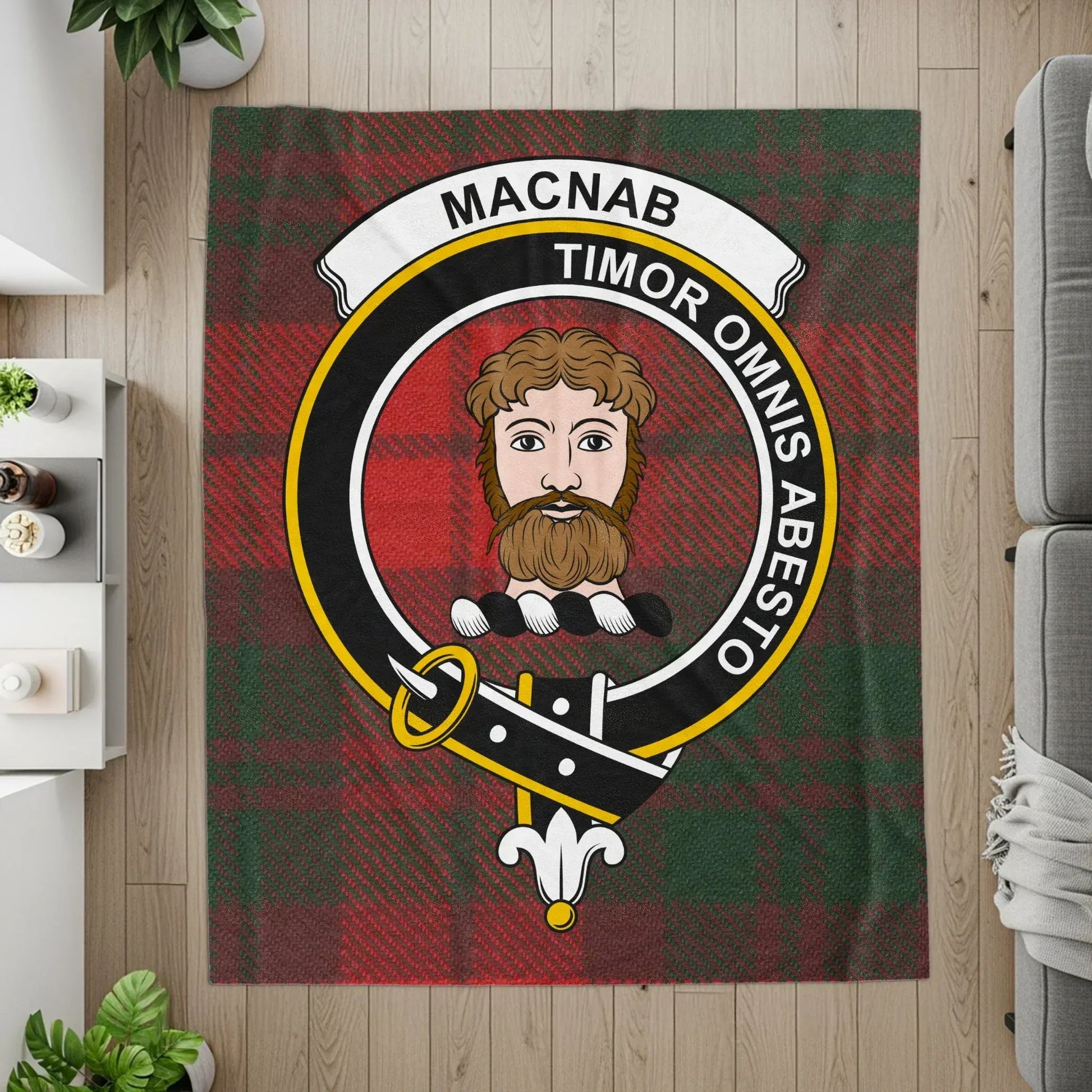 Macnab Clan Crest Tartan Design Blanket product