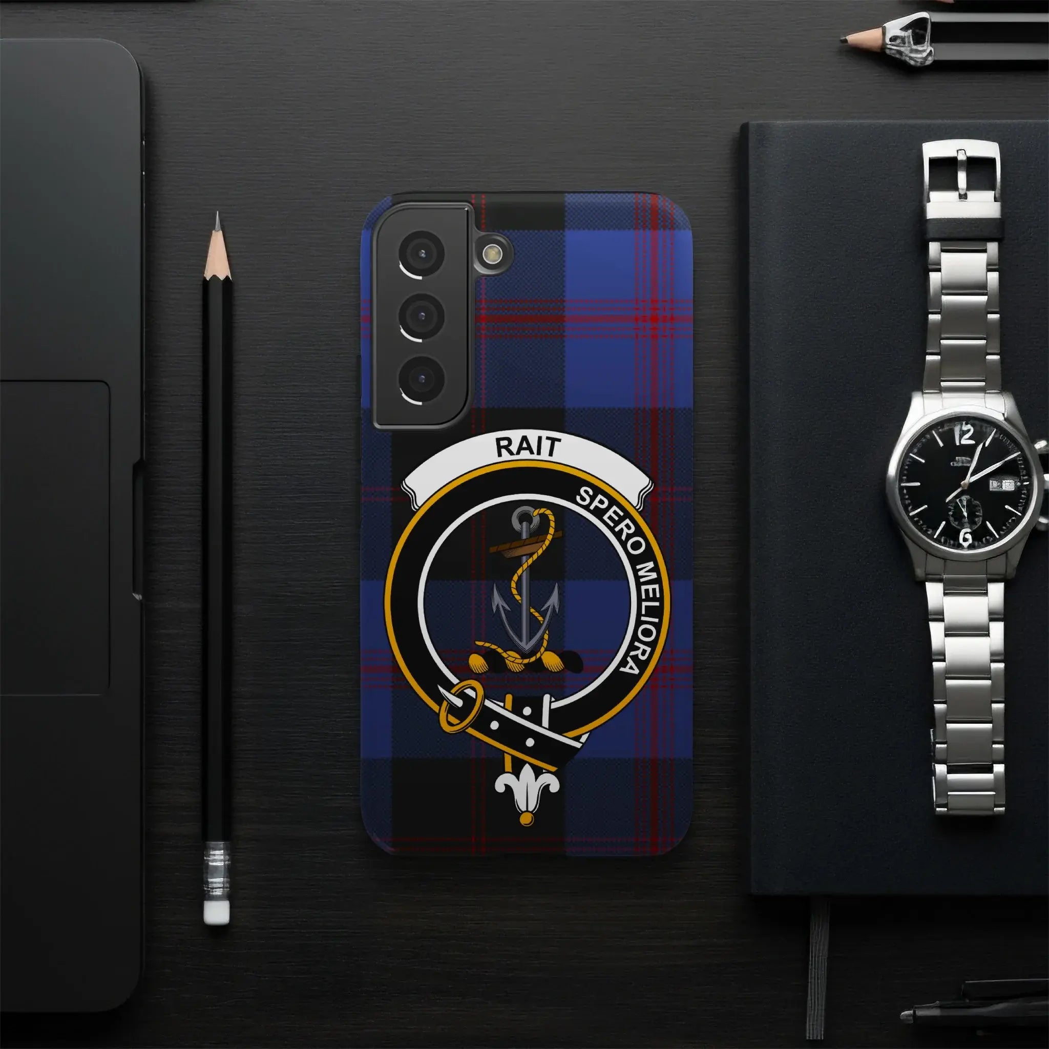 RAIT Spero Meliora Plaid Anchor Design Phone Case