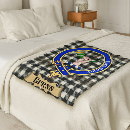 Scottish Clan Burns Crest Tartan Throw Blanket - Living Stone Gifts