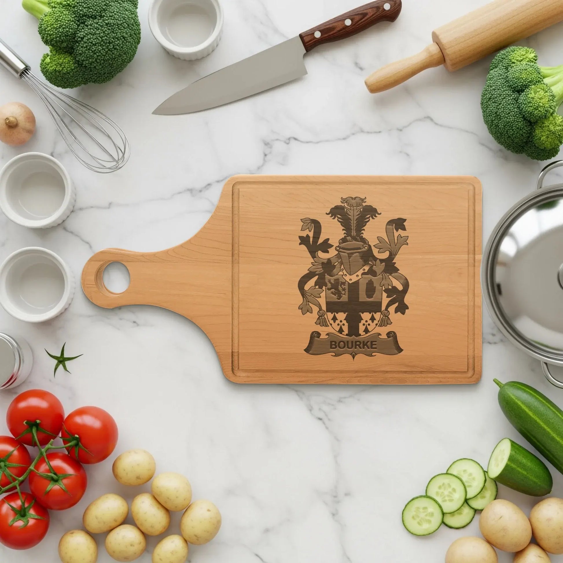 Personalized Family Crest Engraved Cutting Board product