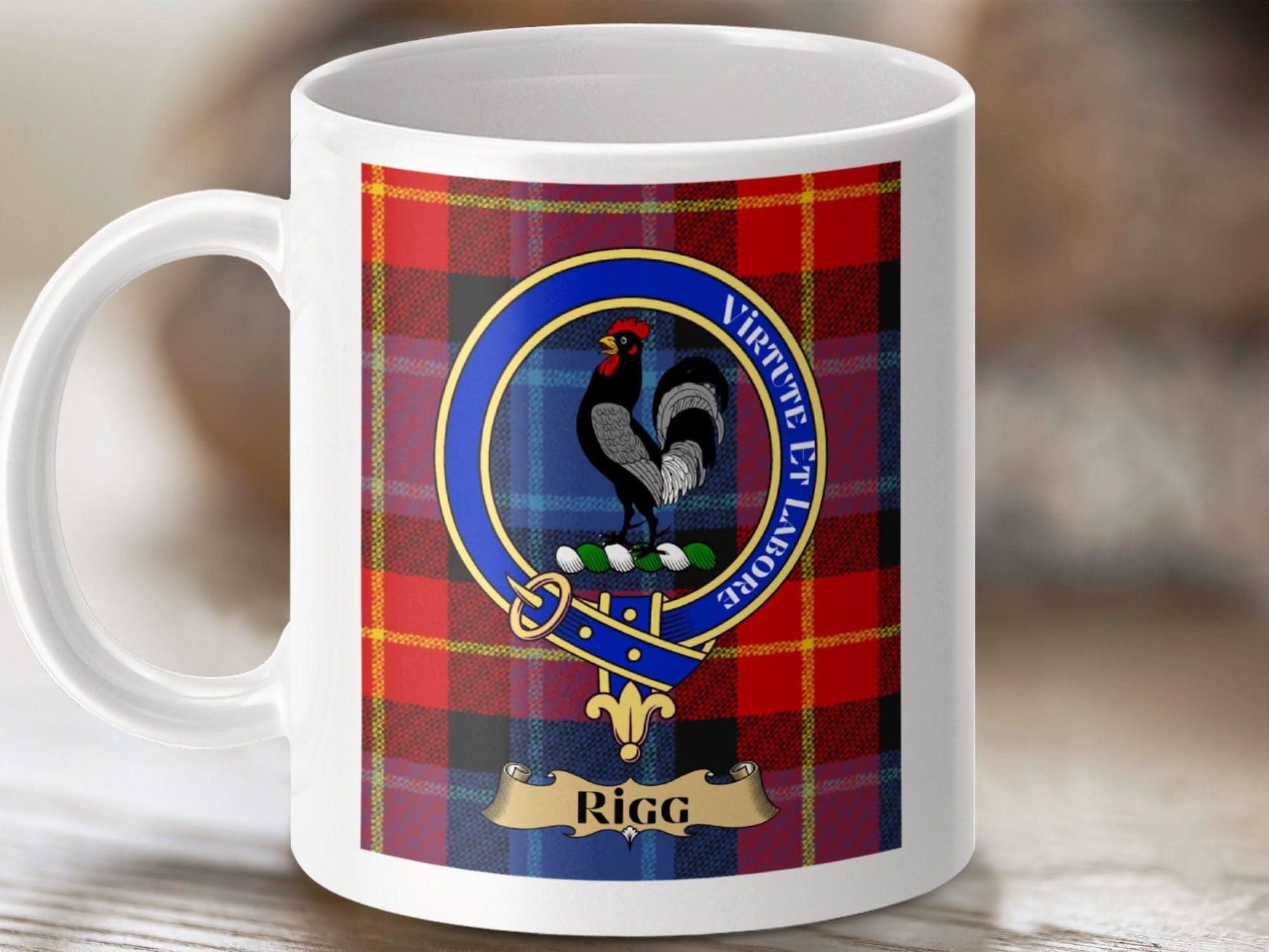 Rigg Tartan Clan Rooster Design Drinkware product type