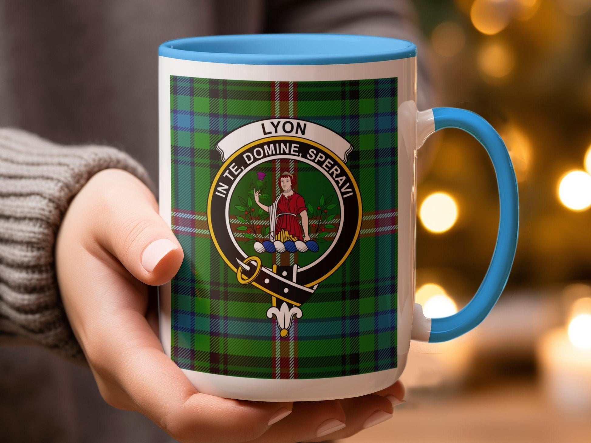 Scottish Clan Lyon Tartan Plaid Crest Design Mug - Living Stone Gifts