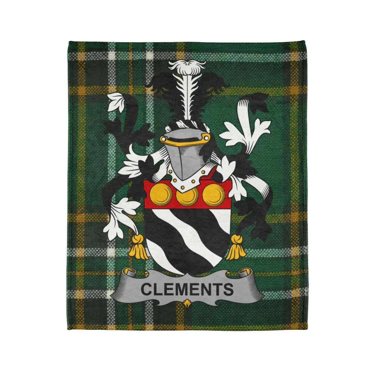 Clements Family Crest Green Plaid Blanket product