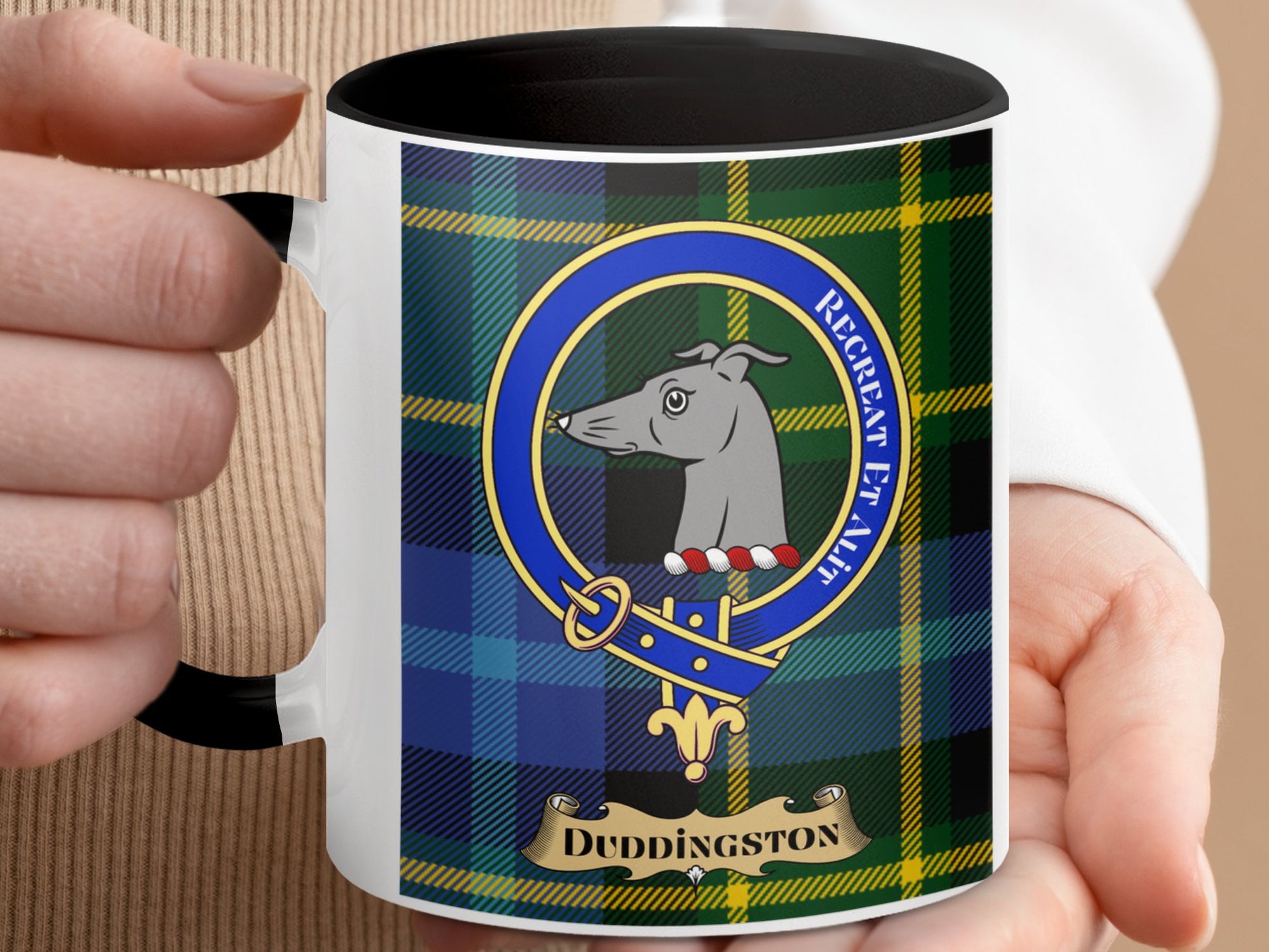 Clan Duddingston Scottish Tartan Crest Mug - Living Stone Gifts