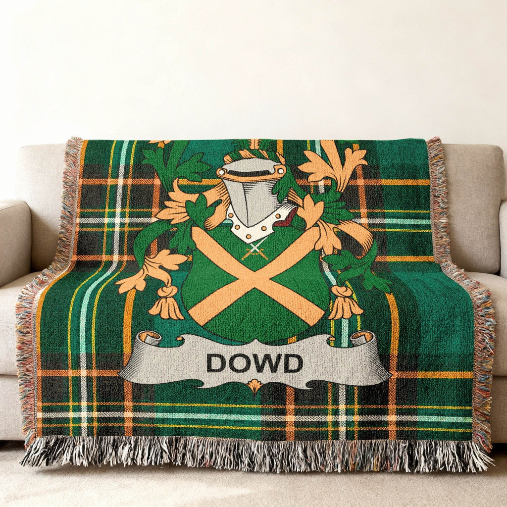 Dowd Surname Crest Green Plaid Heritage Home Throw product type