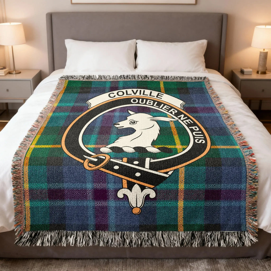 Colville clan tartan woven blanket example for custom Scottish blanket