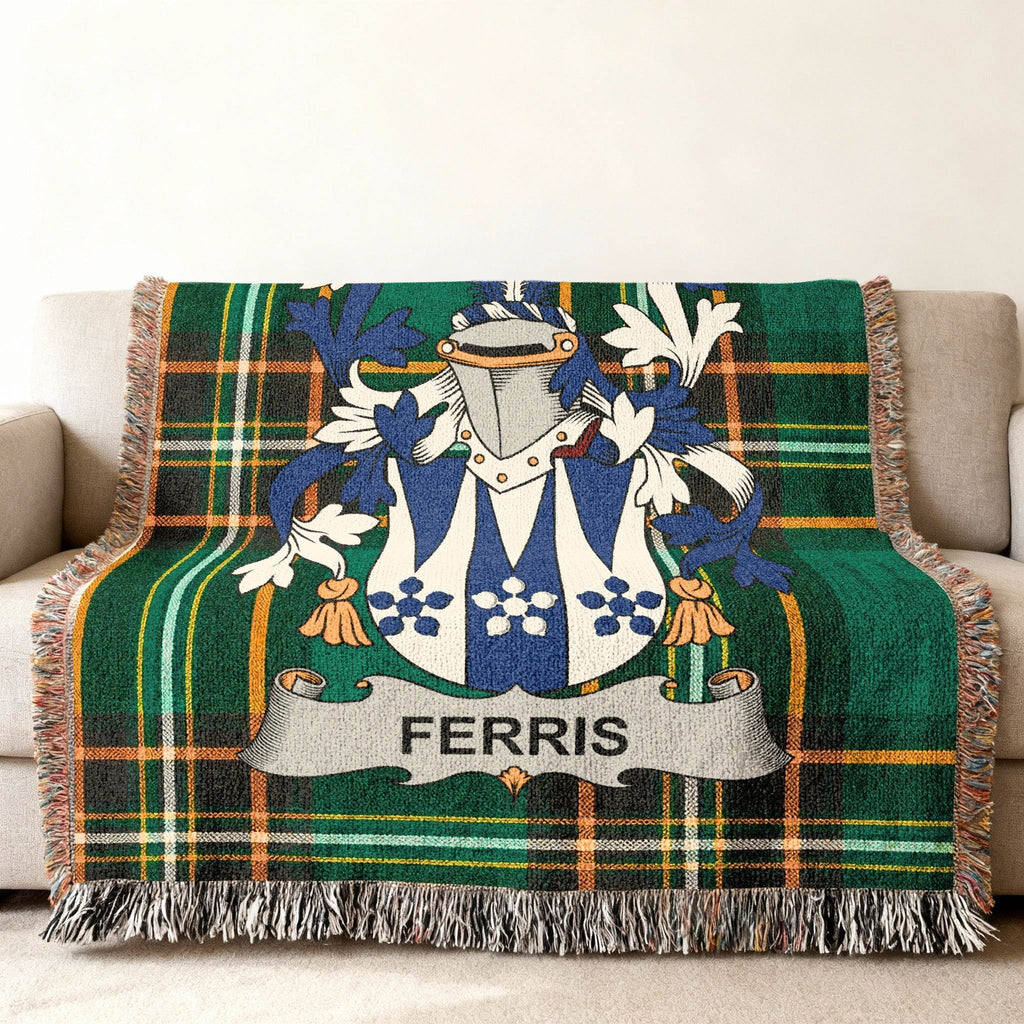 Ferris Family Heraldry Green Tartan Throw product type
