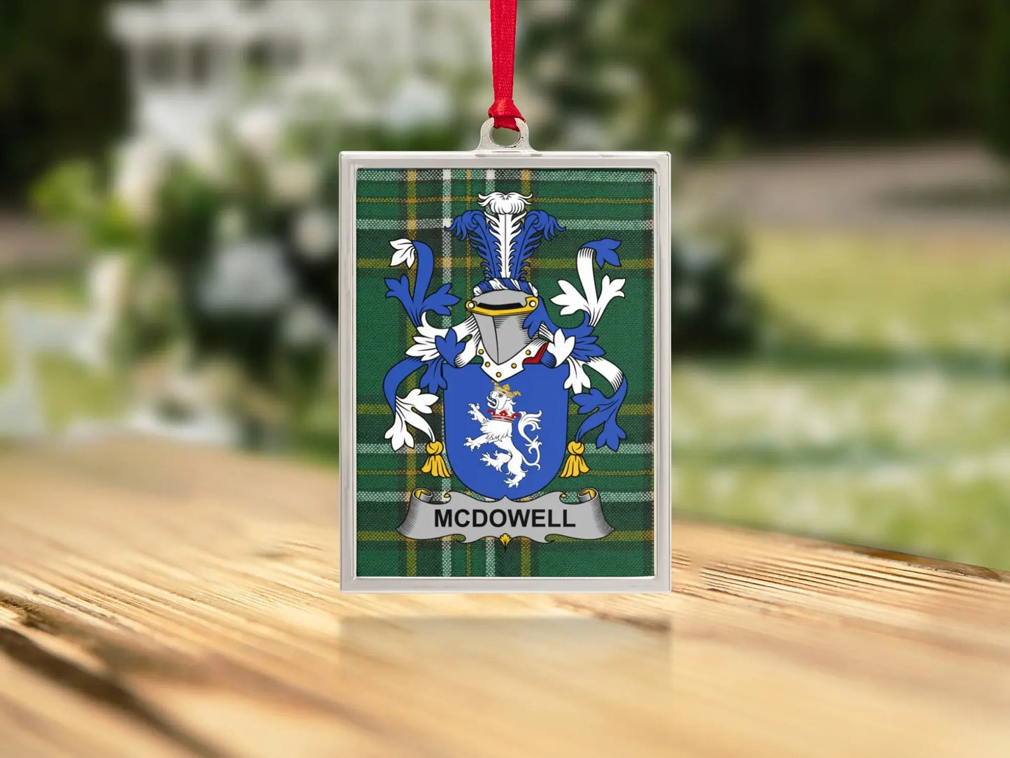 McDowell Family Crest Tartan Green Ornament product type