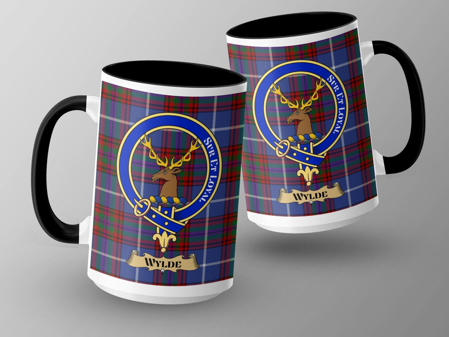 Wylde Clan Crest Mug Scottish Tartan Plaid Design Mug - Living Stone Gifts