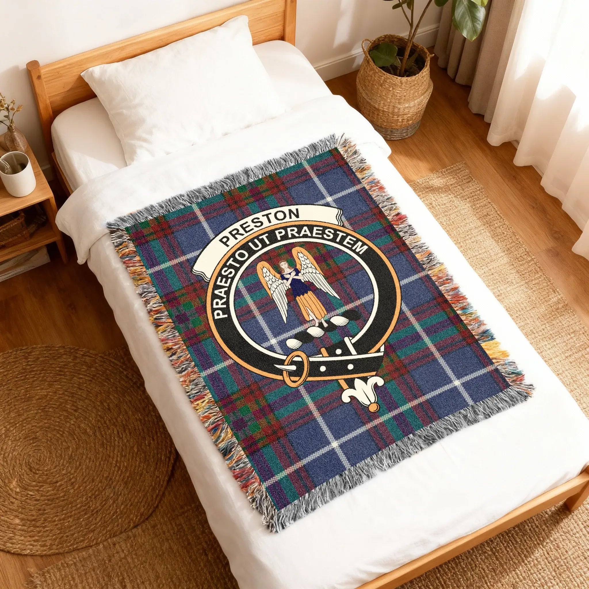 Personalized Preston Plaid Blanket Embroidered Home Décor