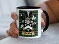 Buckley family crest Irish heritage mug with name on green tartan