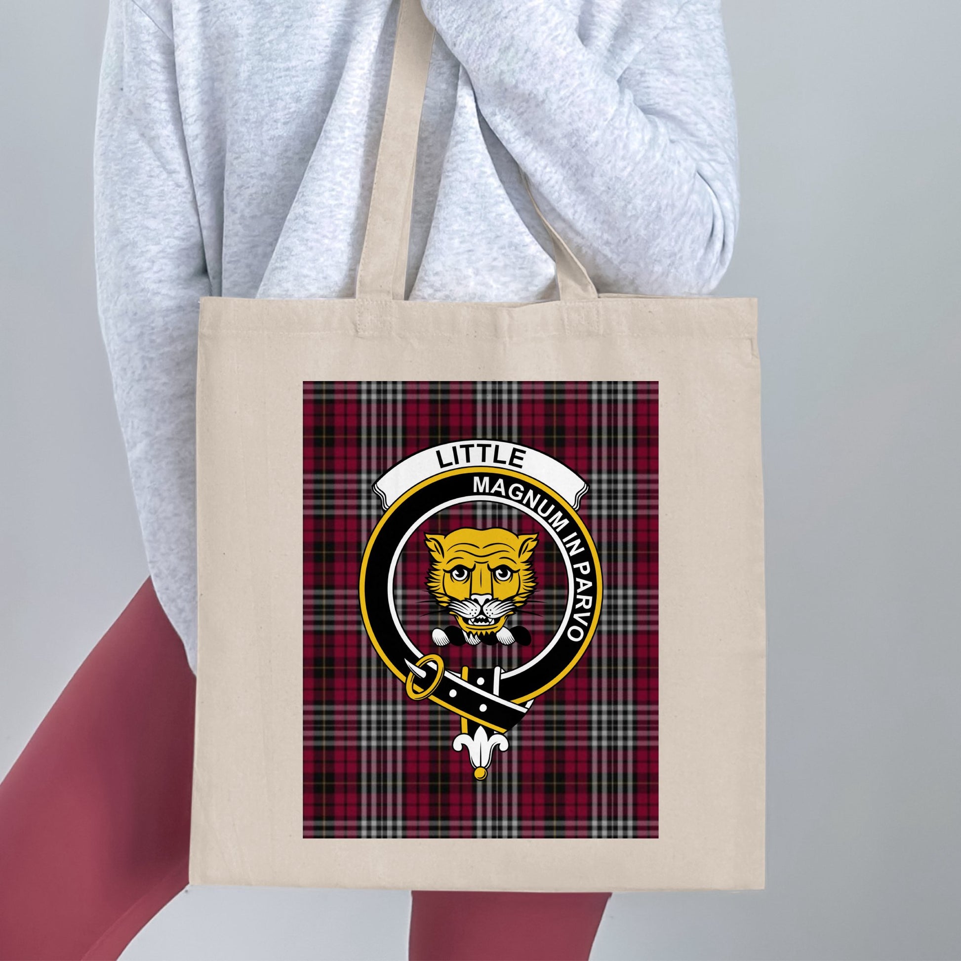 Clan Little Scottish Crest Tartan Tote Bag - Living Stone Gifts