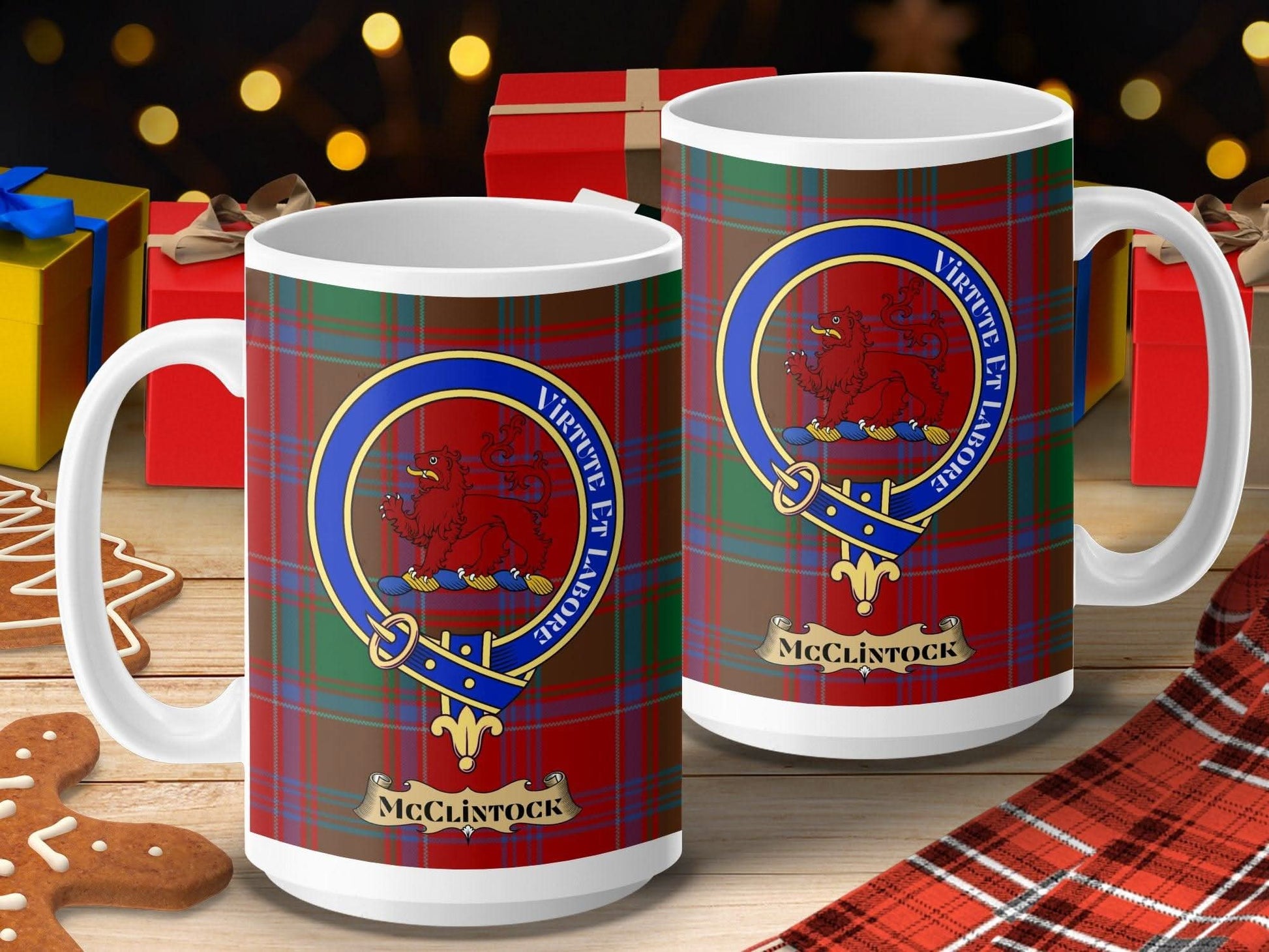 Vibrant McClintock Plaid Family Crest Mug product