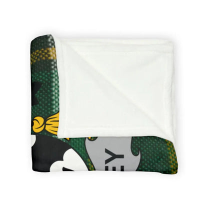 Green and White Graphic Print Cozy Blanket product