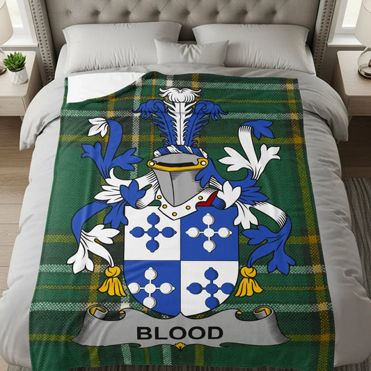 Heraldic Family Crest Tartan Design Blanket product