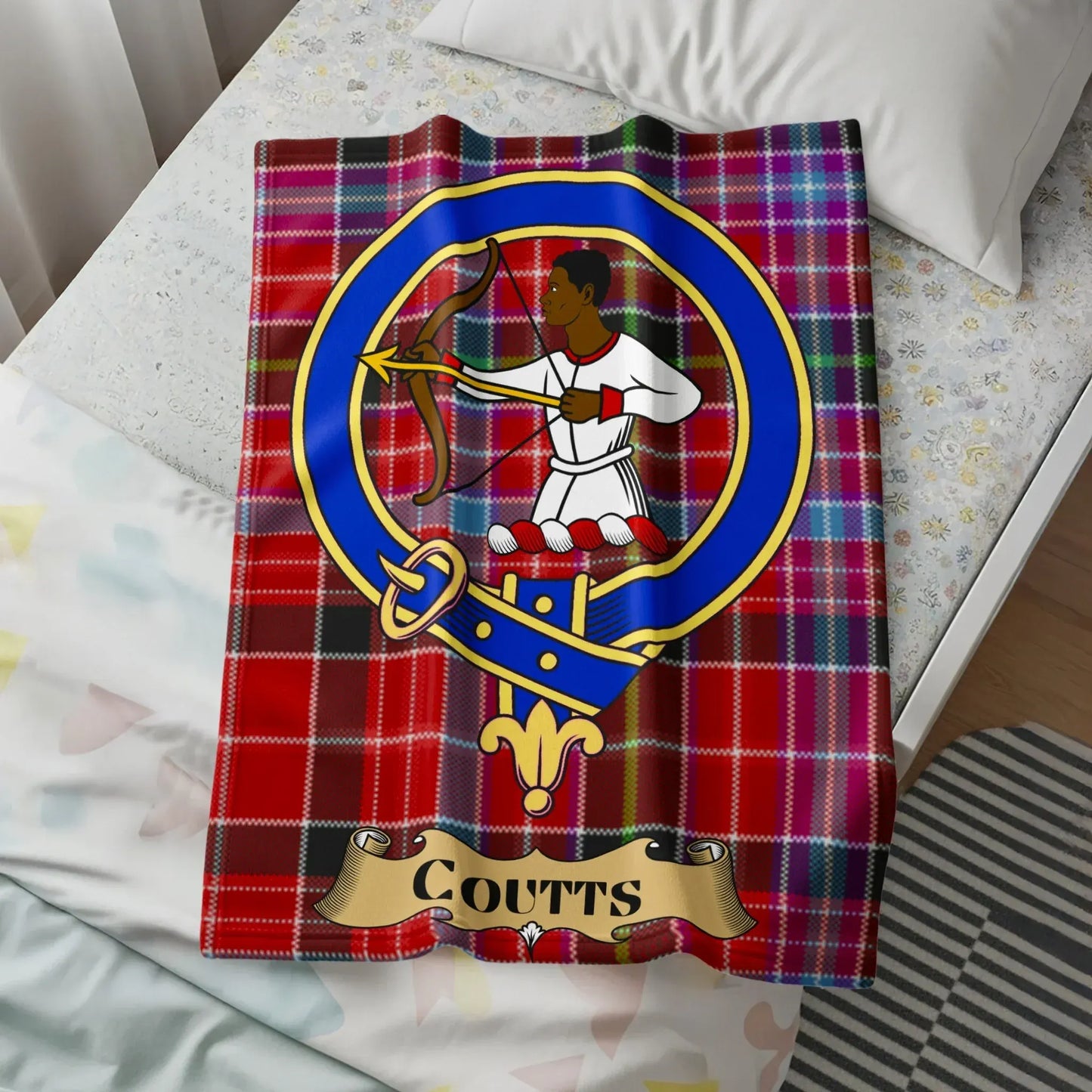 Clan Coutts Tartan Design Throw Blanket product