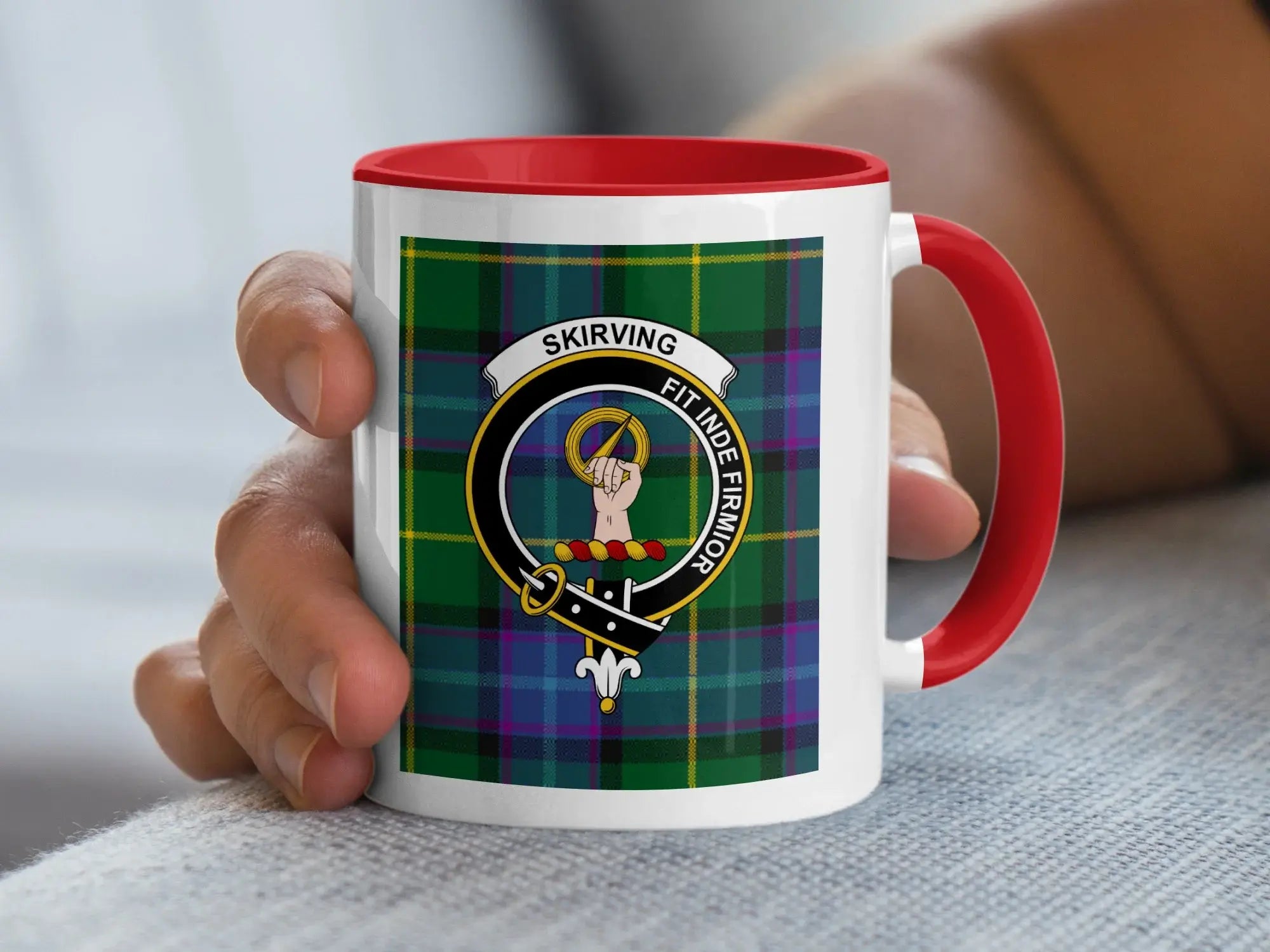 Skirving Fit Inde Firmior Tartan Pattern Mug
