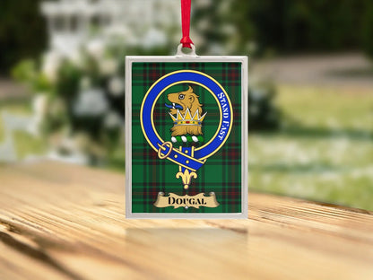 Dougal Crest Tartan Background Luggage Tag product