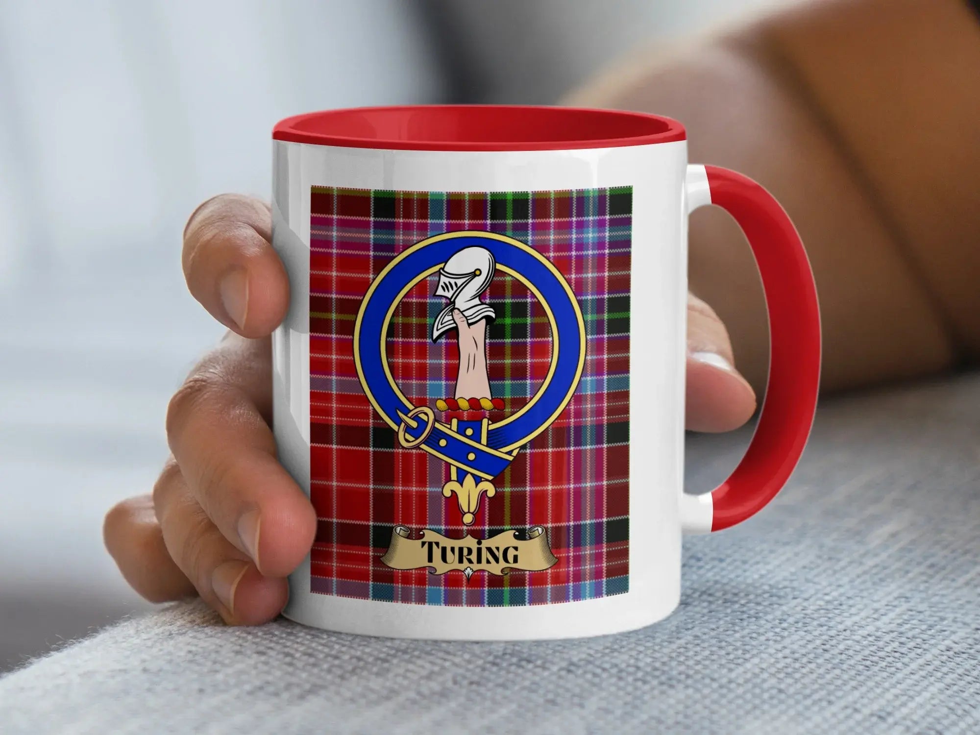 Turing family crest ceramic mug for everyday coffee and tea