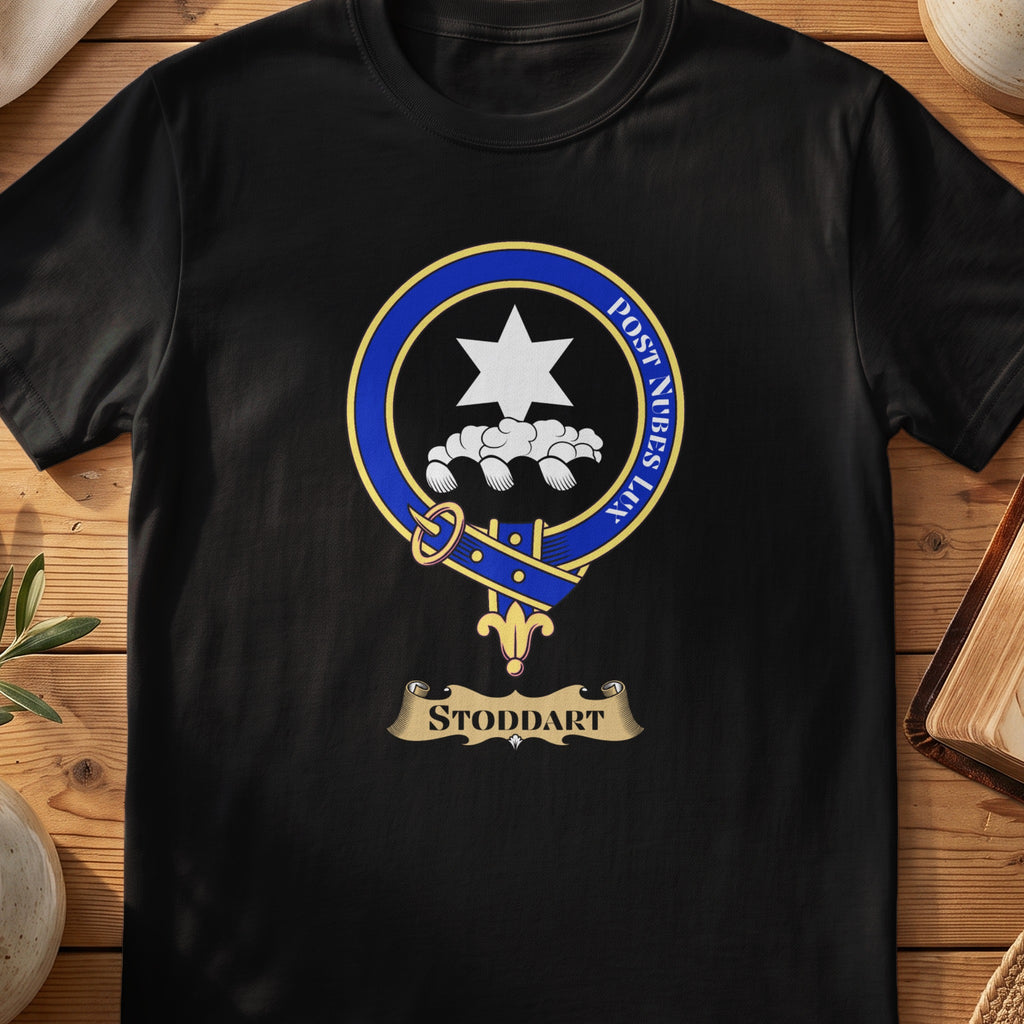 Stoddart Scottish clan crest T-shirt in Black