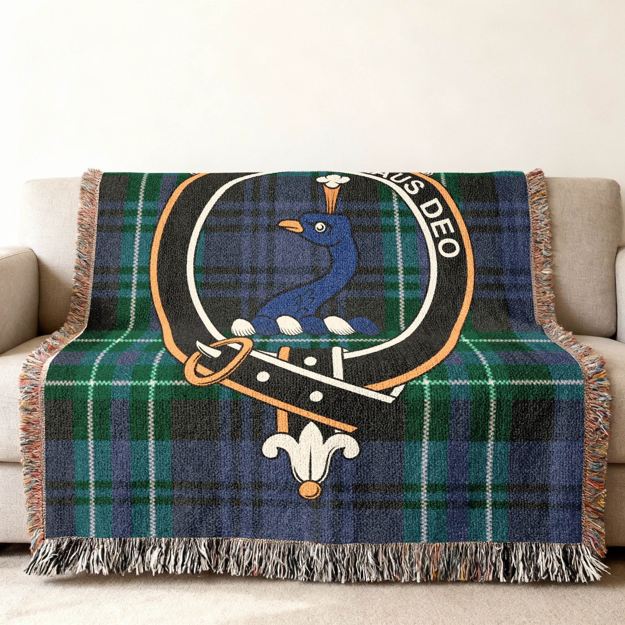 Clan Crest Motto In Te Domine Confido Tartan Blanket