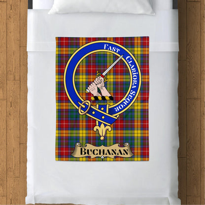 Scottish Clan Buchanan Crest Tartan Throw Blanket - Living Stone Gifts