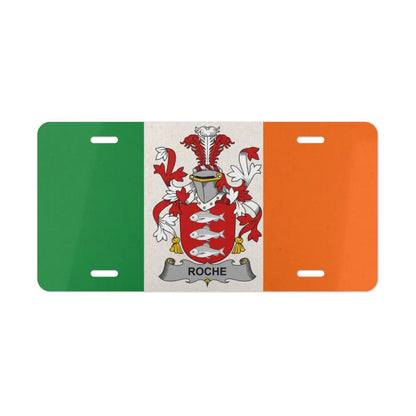 Irish Flag with Roche Family Crest License Plate product