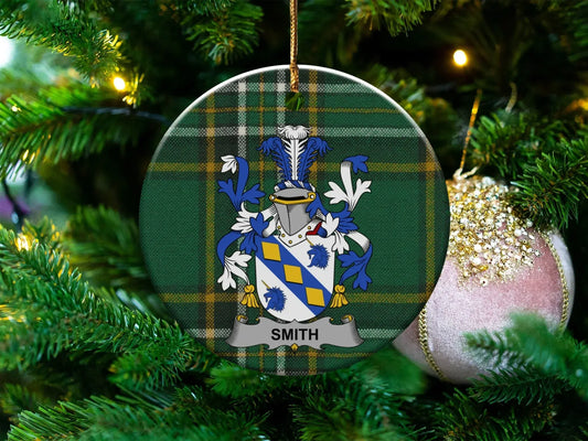 Family Crest Plaid Pattern Christmas Ornament product type