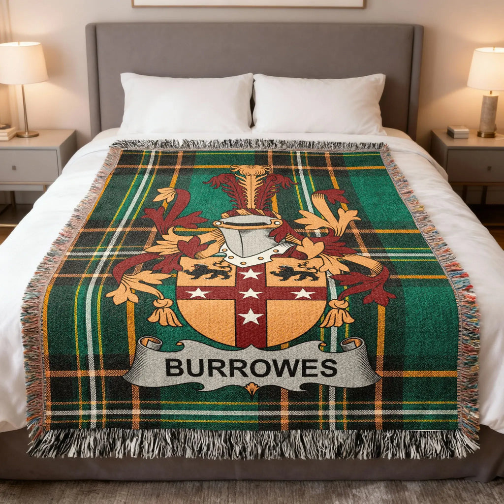 Burrowes historic family crest green plaid product type
