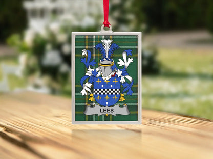 Lees Family Crest Coat of Arms Design Ornament product