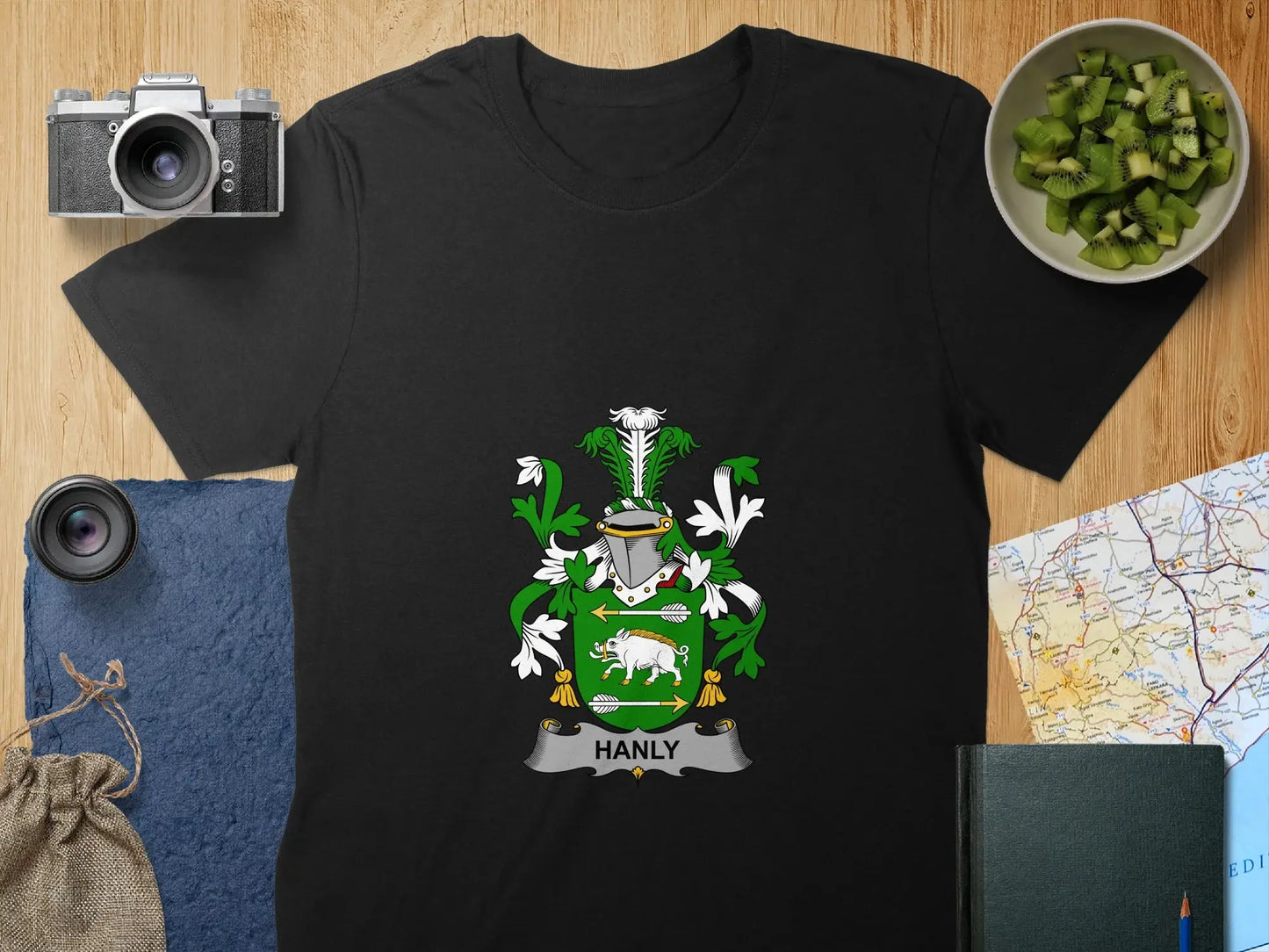 Personalized Hanly Family Crest T-shirt for Heritage