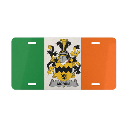 Morris Family Crest Irish Flag License Plate product