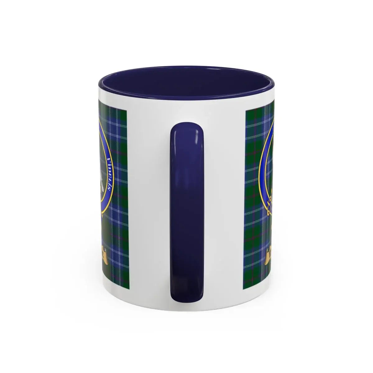 Waldie clan crest mug shown in 11 oz and 15 oz sizes