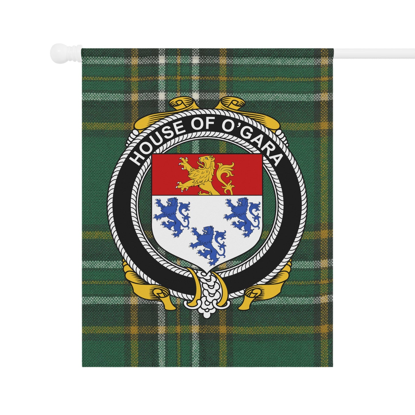 House of O'Gara Crest Green Plaid Wall Hanging