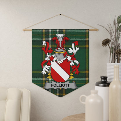 Folliott Family Heraldic Crest Wall Hanging Tapestry product type