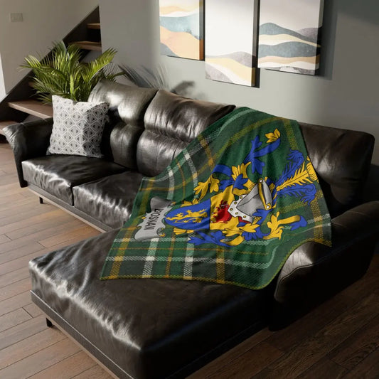 Custom Crest and Tartan Family Sofa Blanket product