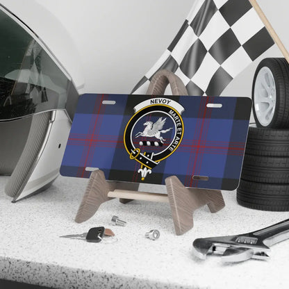 Nevoy Family Crest Plaid License Plate product
