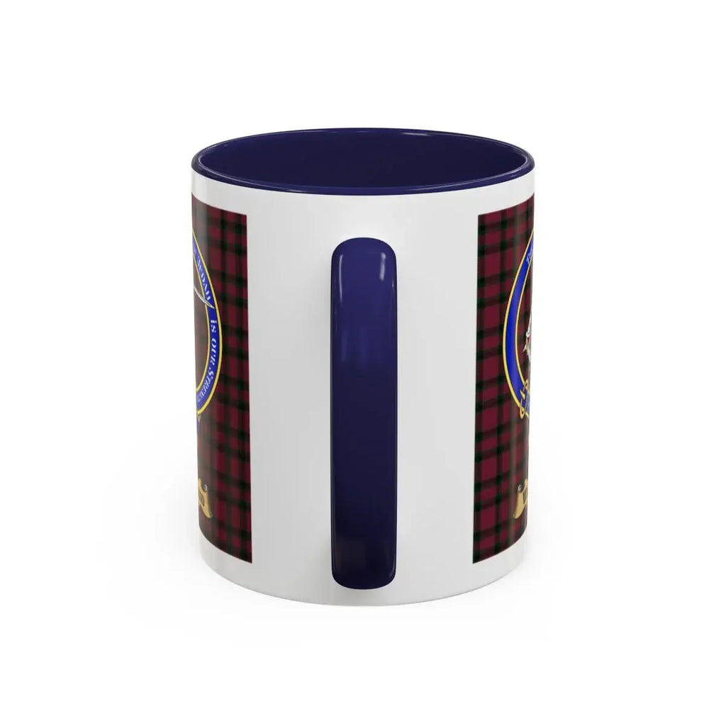Warrand clan crest mug shown in 11 oz and 15 oz sizes