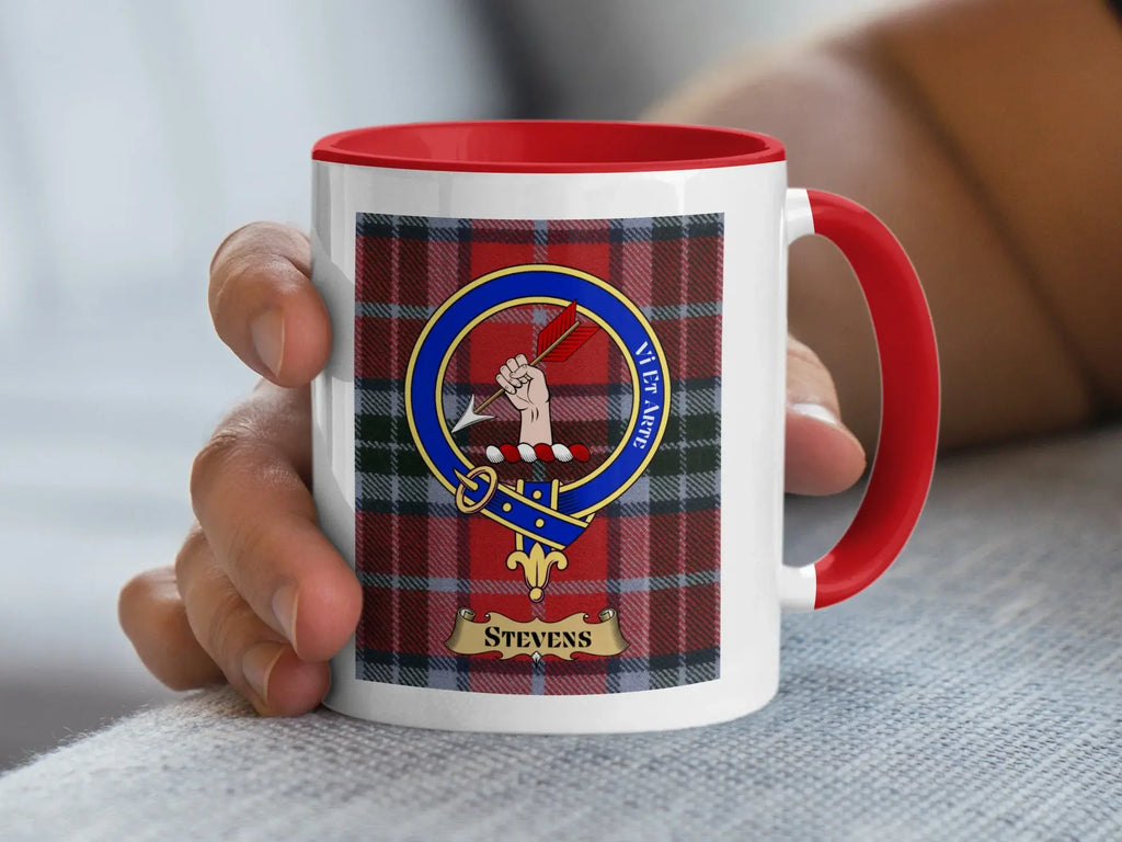 Stevens family crest ceramic mug for everyday coffee and tea