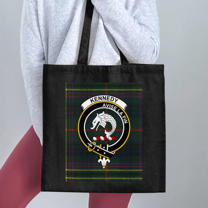 Clan Kennedys Avise La Fin Crest Tartan Tote Bag - Living Stone Gifts