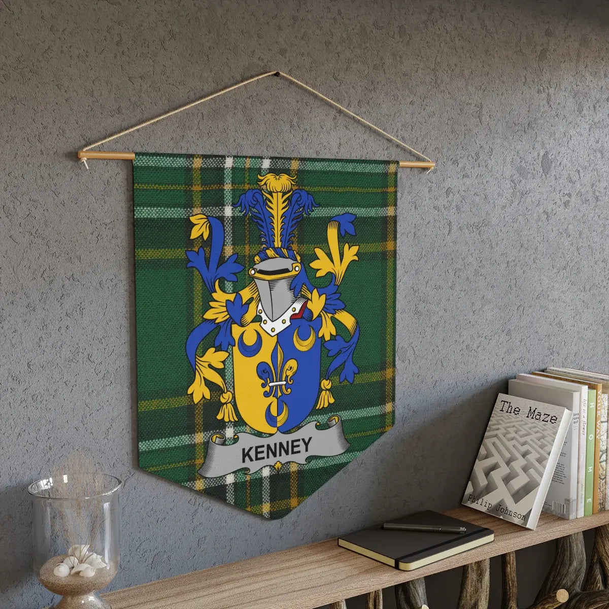 Kenney Family Crest Coat of Arms Display Banner product