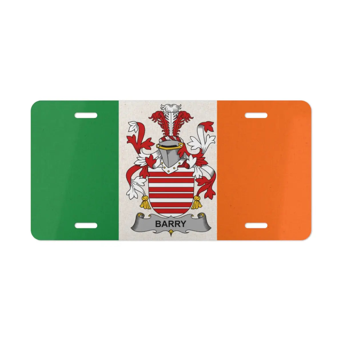 Irish Barry Family Crest Flag License Plate product