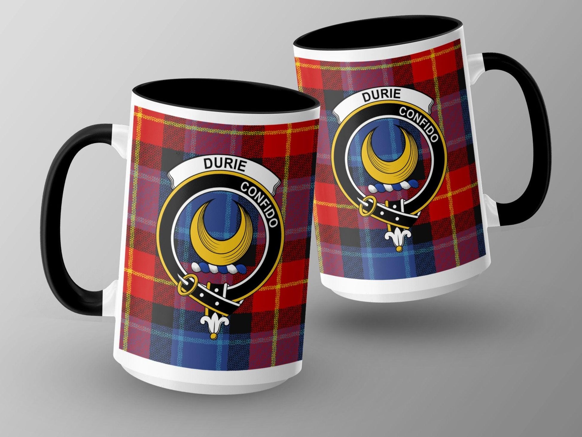 Durie Clan Crest and Tartan Plaid Mug for All Occasions - Living Stone Gifts